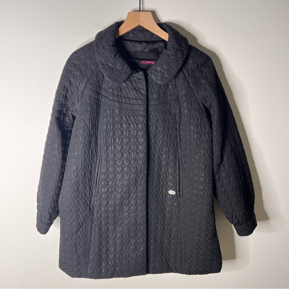 betsey Johnson Dot Quilted Babydoll Winter Jacket Size XL Y2K Style